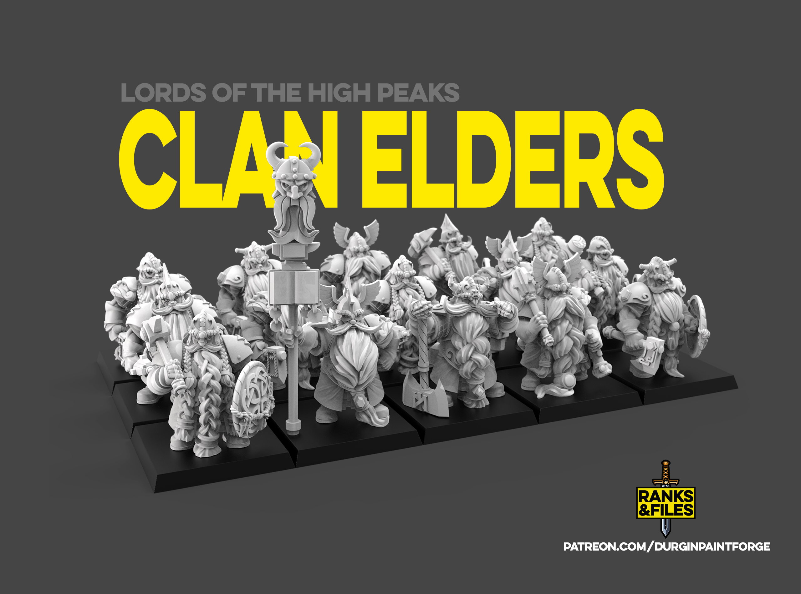 Clan Elders with hand weapon and shield - Image 1